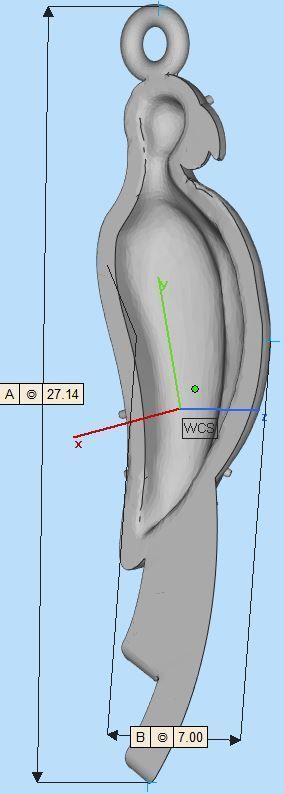 parrot pendant 3D print model_4