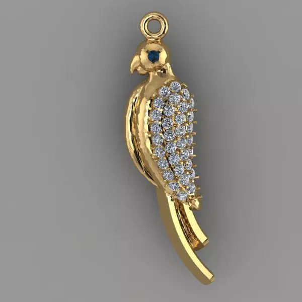parrot pendant 3D print model_0