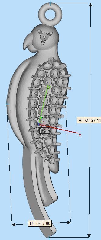 parrot pendant 3D print model_2