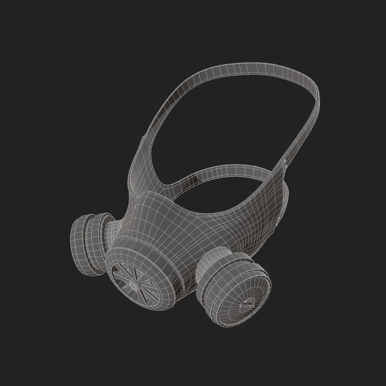 Gas mask helmet 3d model military combat fantasy  3D model_11