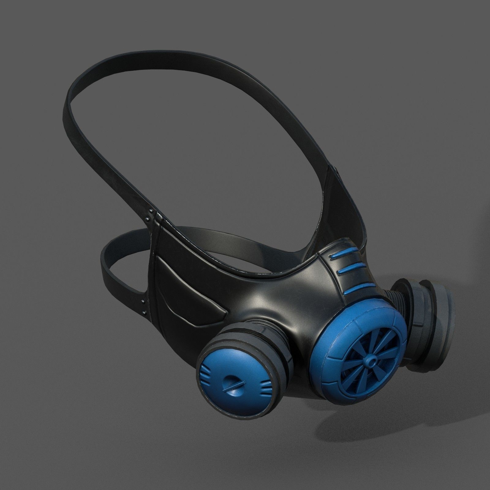 Gas mask helmet 3d model military combat fantasy  3D model_2