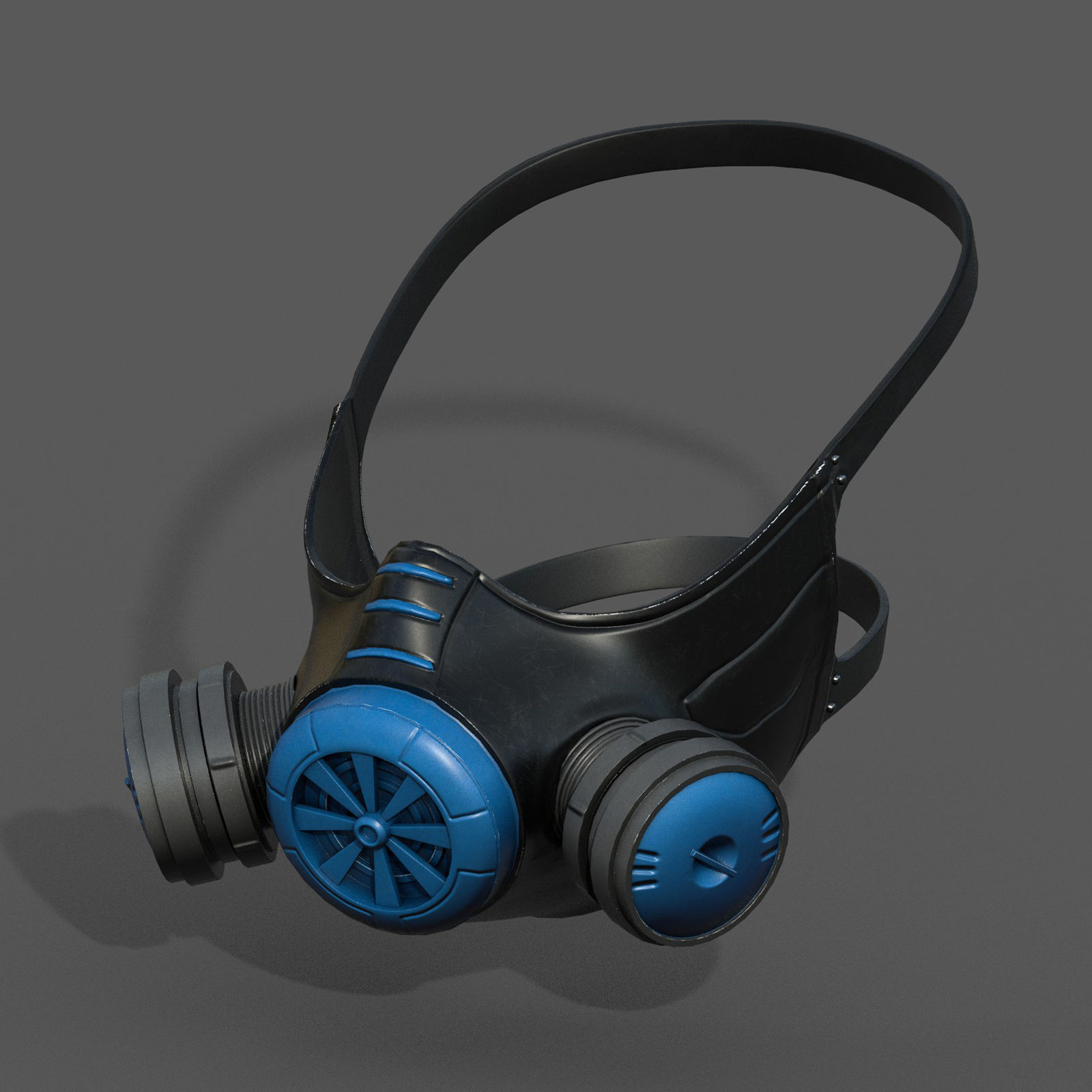 Gas mask helmet 3d model military combat fantasy  3D model_4