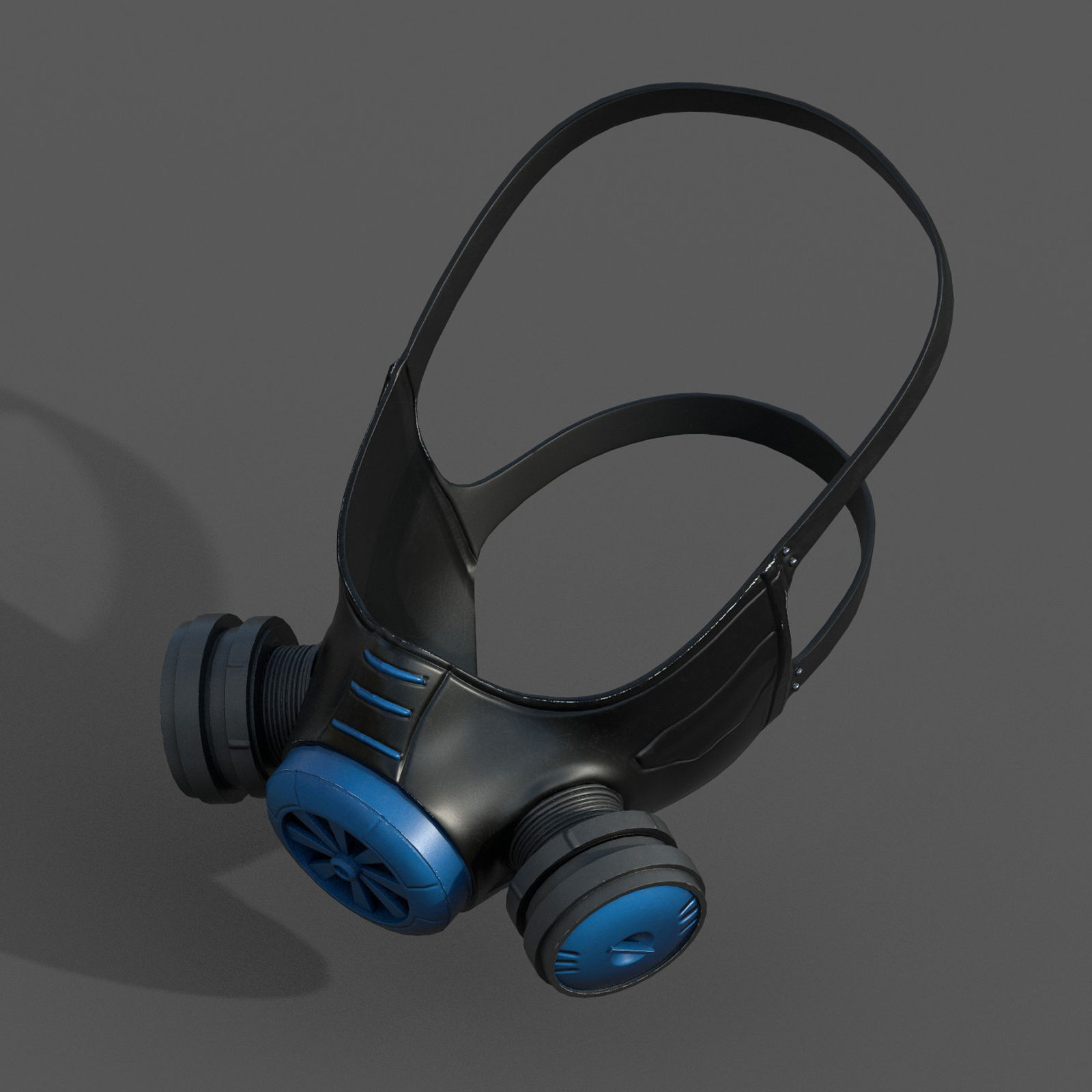 Gas mask helmet 3d model military combat fantasy  3D model_3