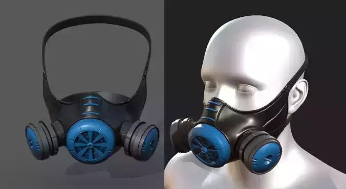 Gas mask helmet 3d model military combat fantasy  3D model