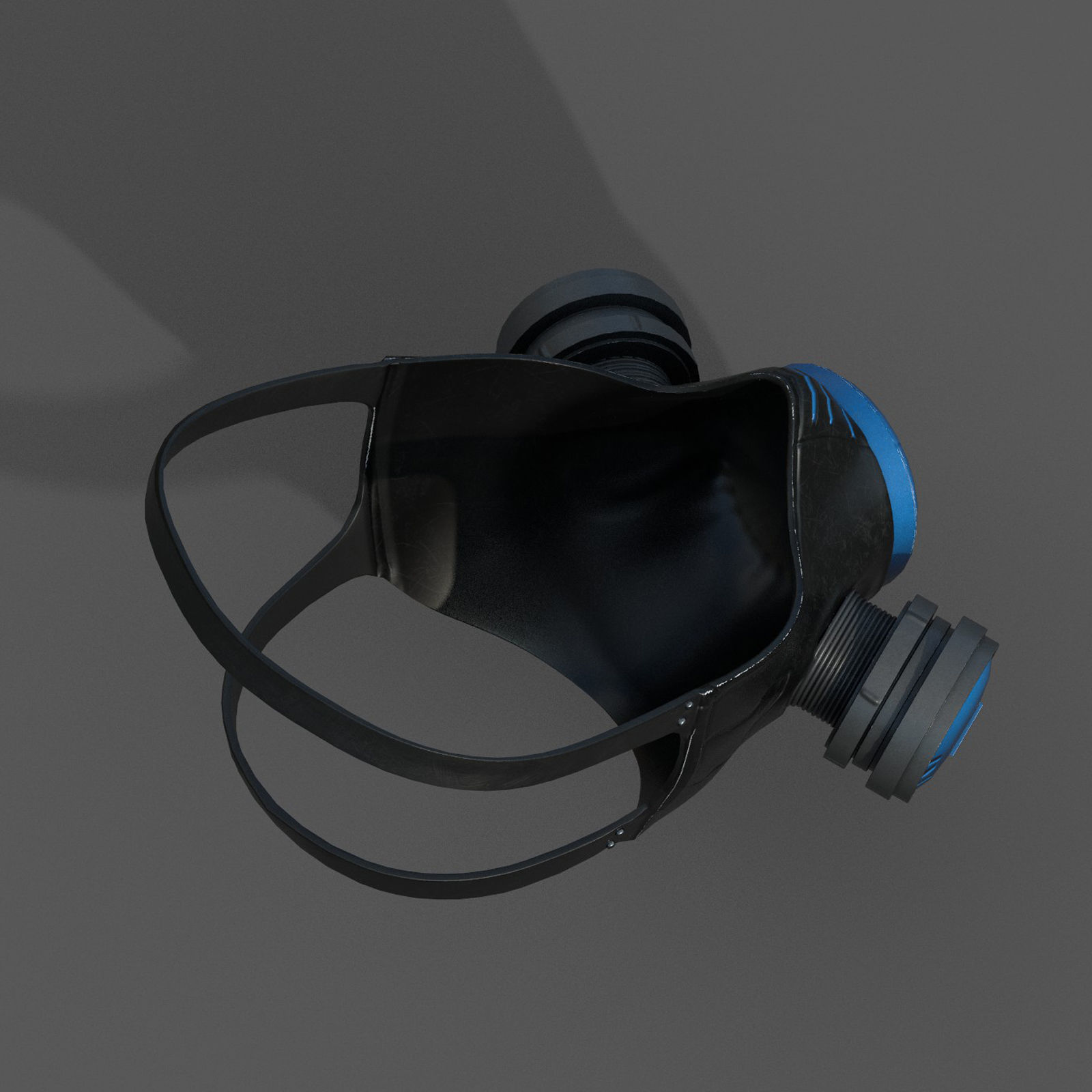 Gas mask helmet 3d model military combat fantasy  3D model_8