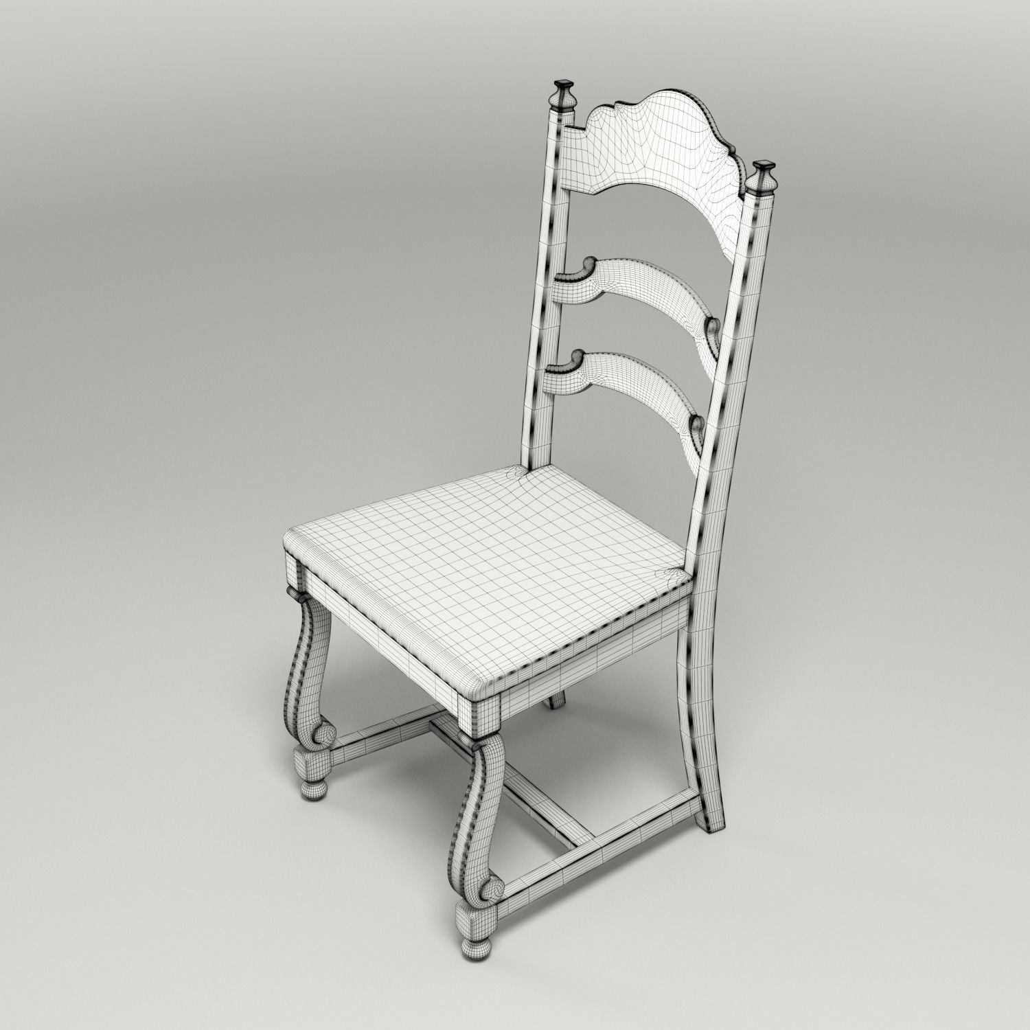 Restoration Hardware Vintage Wooden Chair 3D model_6