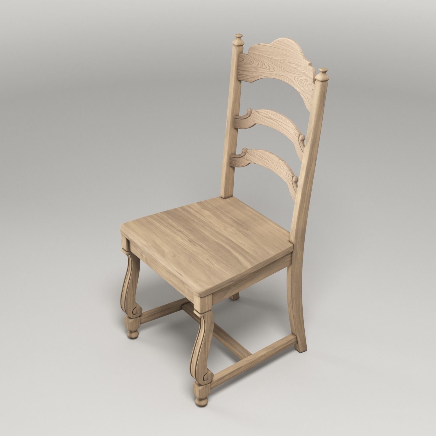Restoration Hardware Vintage Wooden Chair 3D model_2