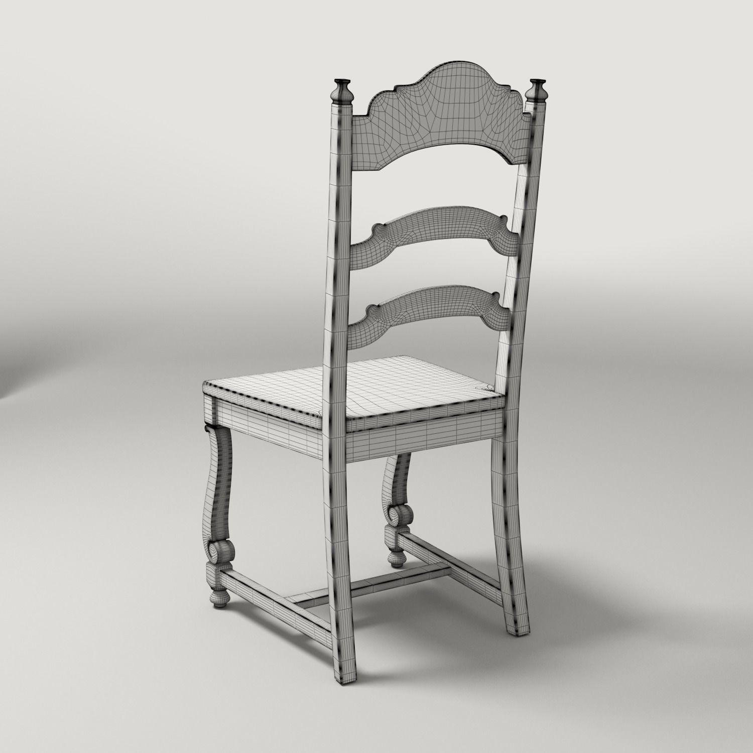 Restoration Hardware Vintage Wooden Chair 3D model_7
