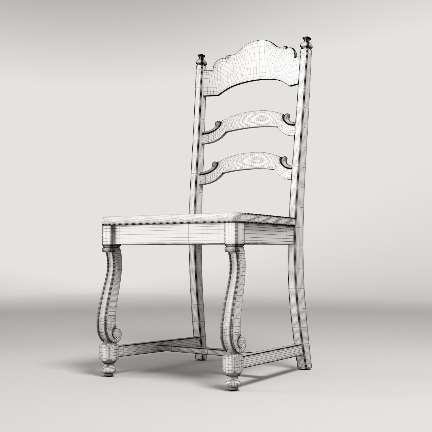 Restoration Hardware Vintage Wooden Chair 3D model_5