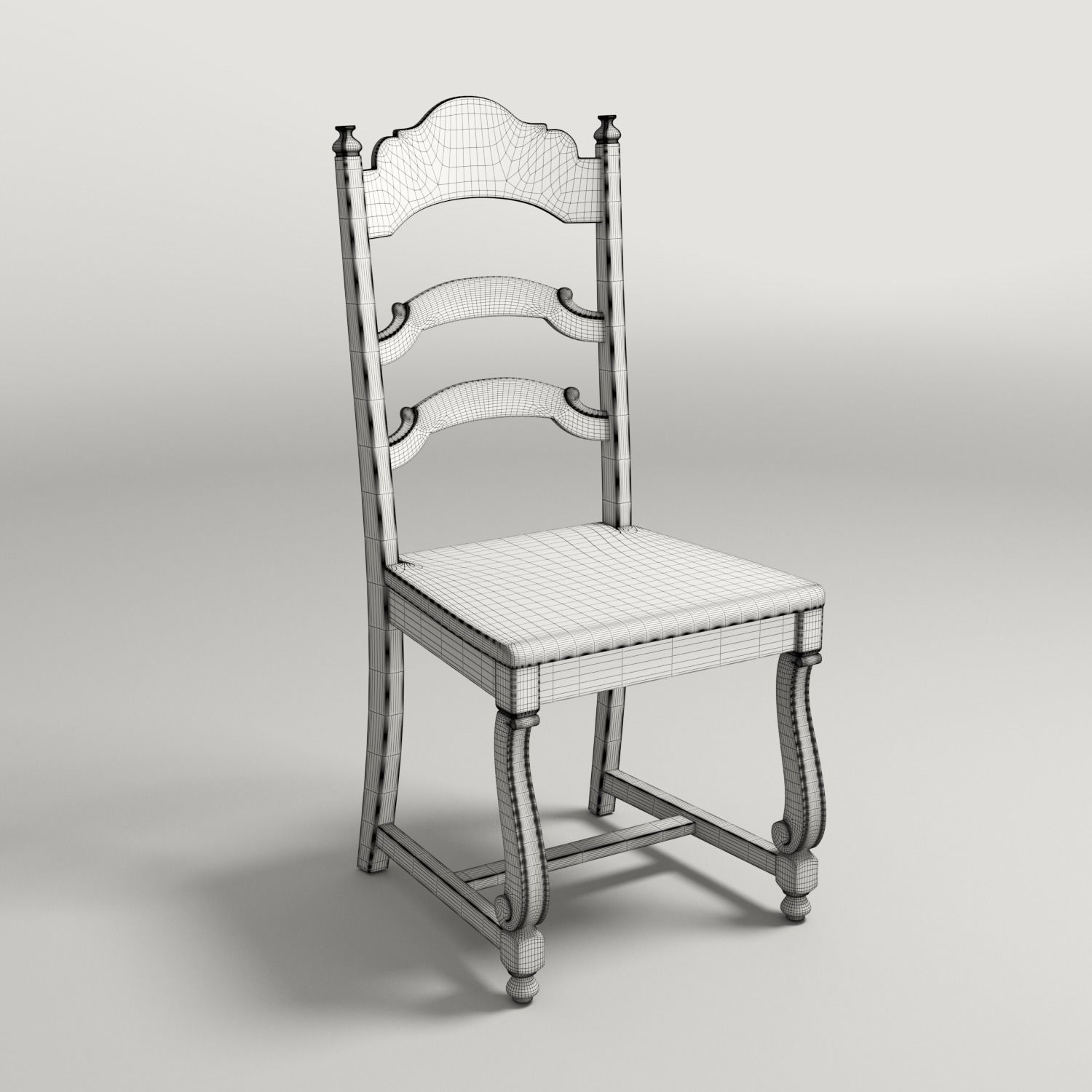 Restoration Hardware Vintage Wooden Chair 3D model_4
