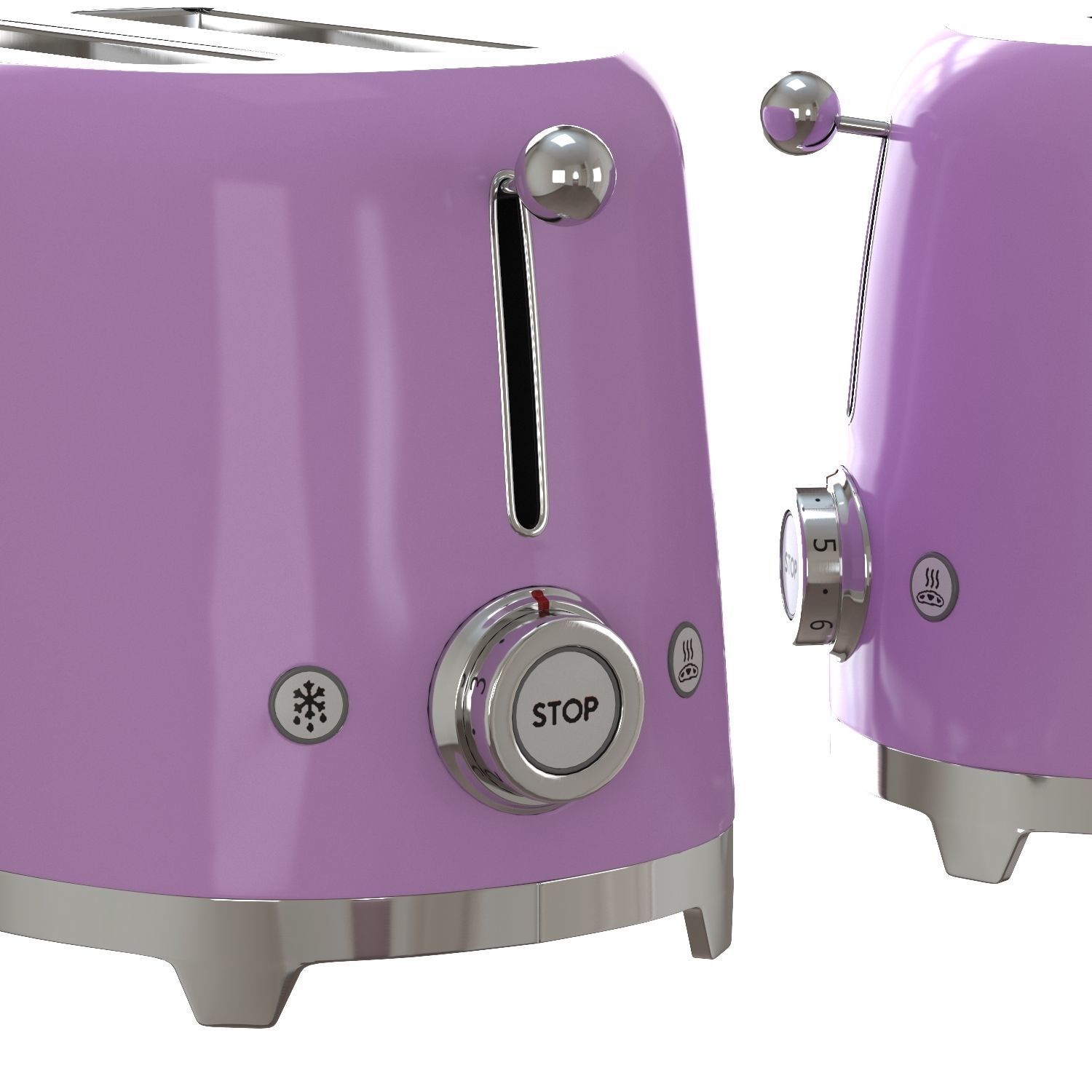 Toaster Smeg Low-poly 3D model_2