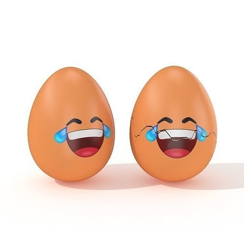 Egg Cracked Emoji N013 Low-poly 3D model