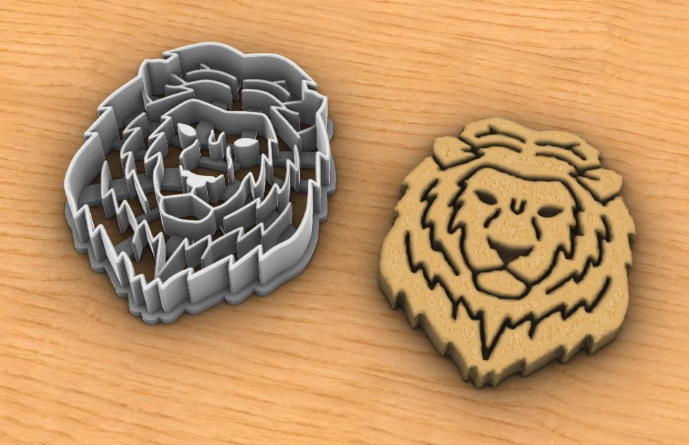 Lion cookie cutter 3D print model_4