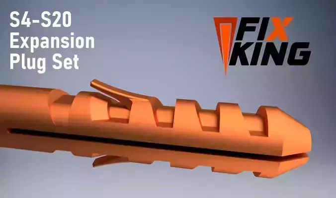 S4-S20 Expansion Plug Set by FIXKING - Gauge 2-24 3D print model