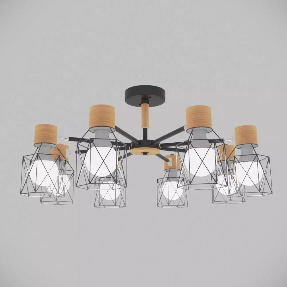 Vintage lamp Loft spider Luster E27 3D model