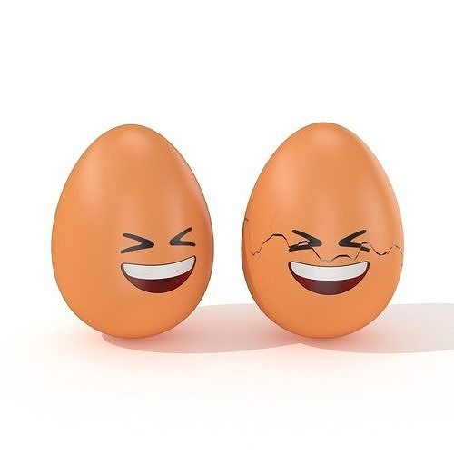 Egg Cracked Emoji N007 Low-poly 3D model