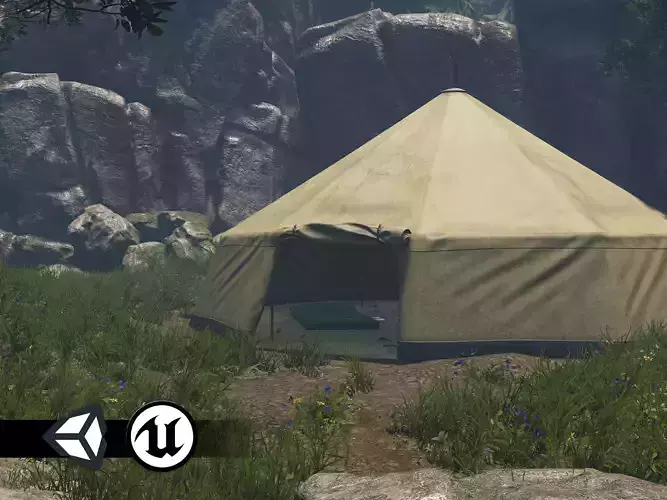 PBR Assets - Camping Tent Low-poly 3D model