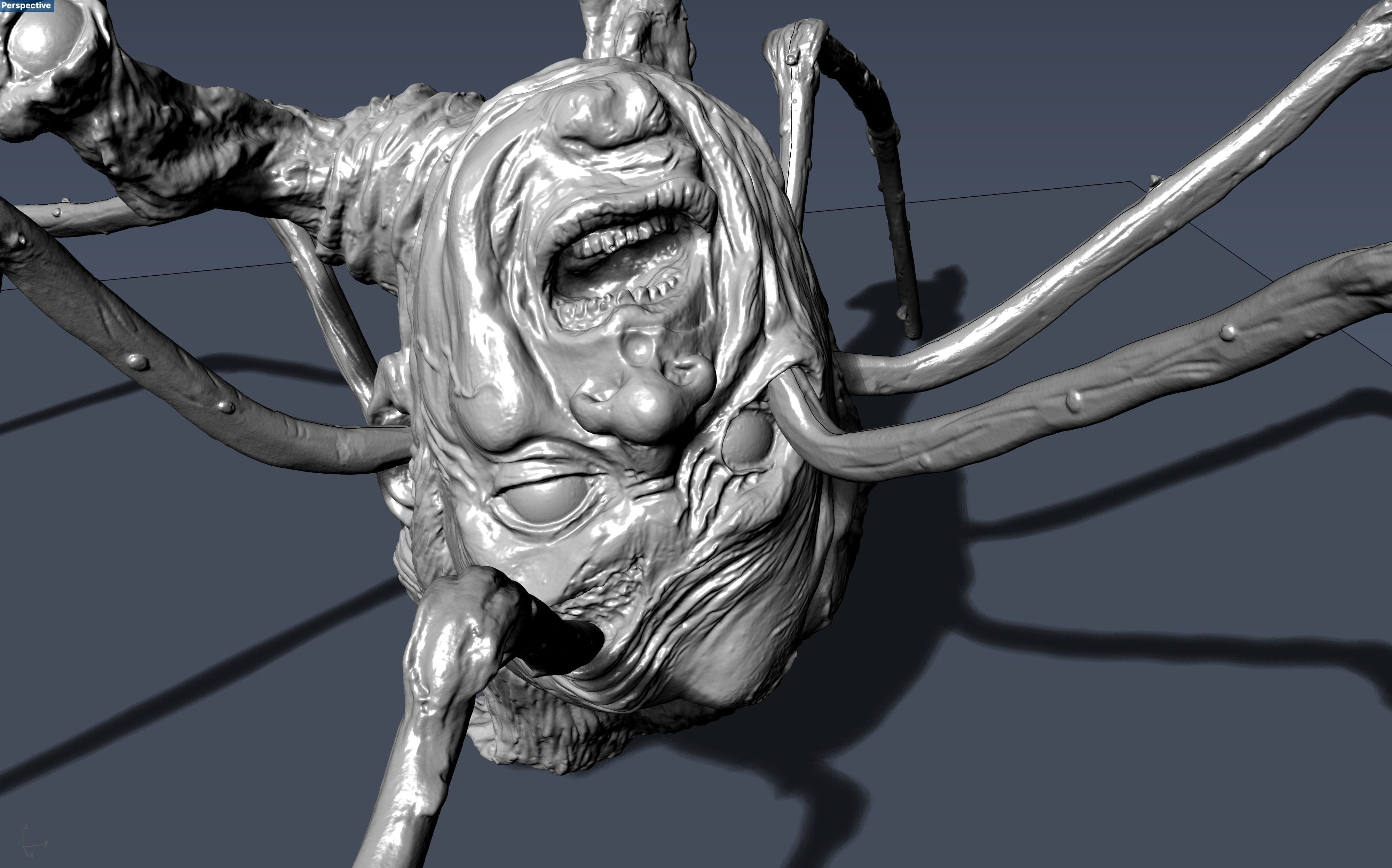 The Thing Spider head 3rd scale 3D print model_2