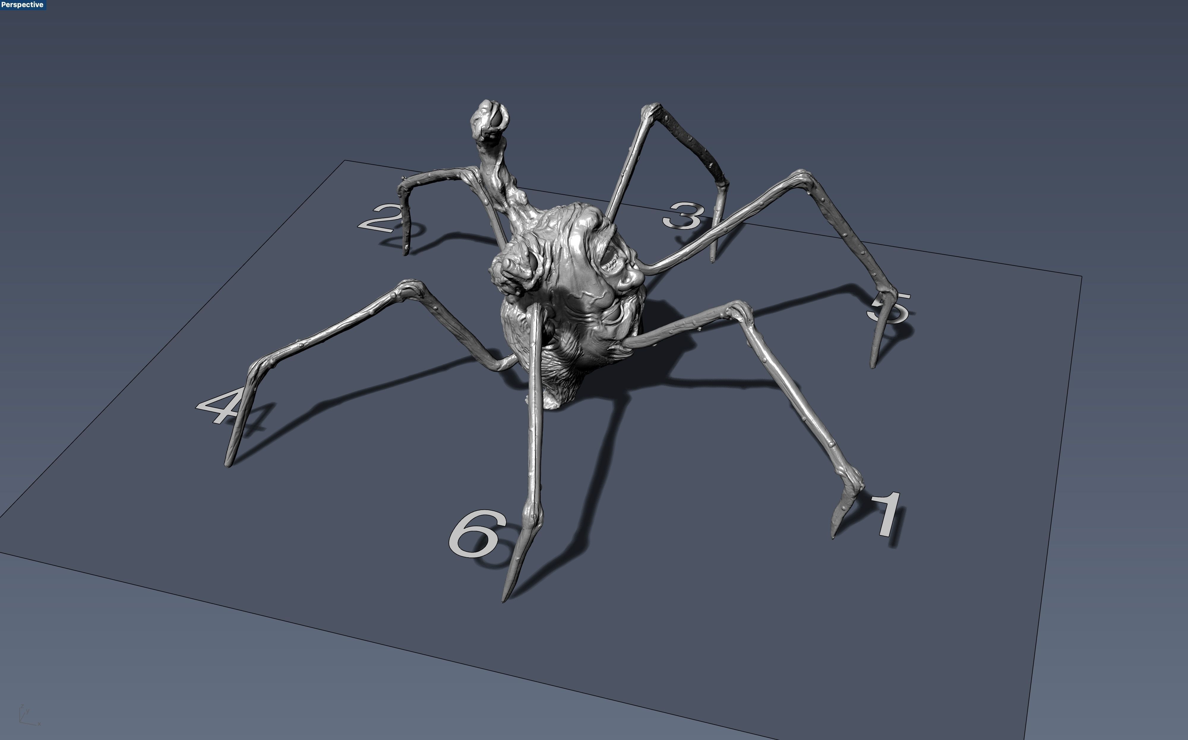 The Thing Spider head 3rd scale 3D print model_5