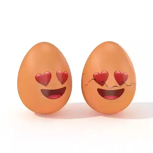 Egg Cracked Emoji N020 Low-poly 3D model