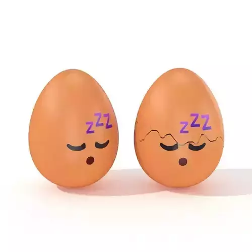 Egg Cracked Emoji N019 Low-poly 3D model