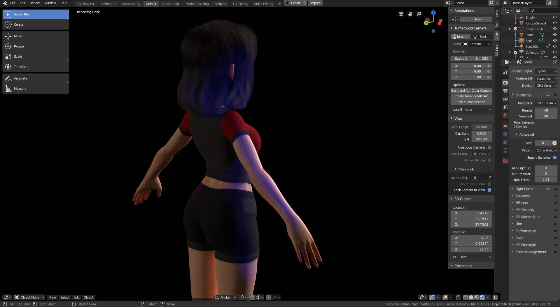 Amy Girl Stylized Character 1 in Blender Cycles and Eevee 3D model_6