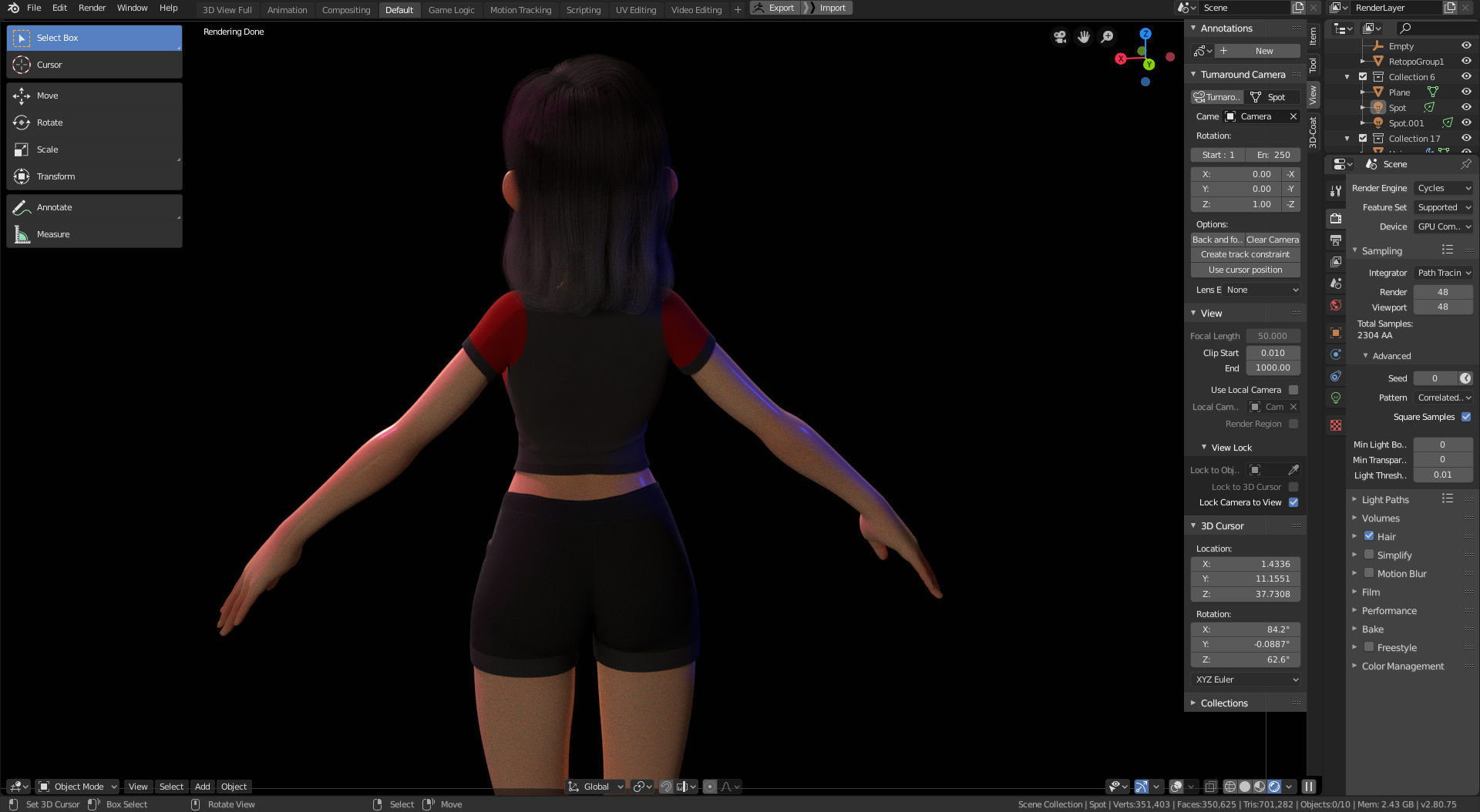 Amy Girl Stylized Character 1 in Blender Cycles and Eevee 3D model_5