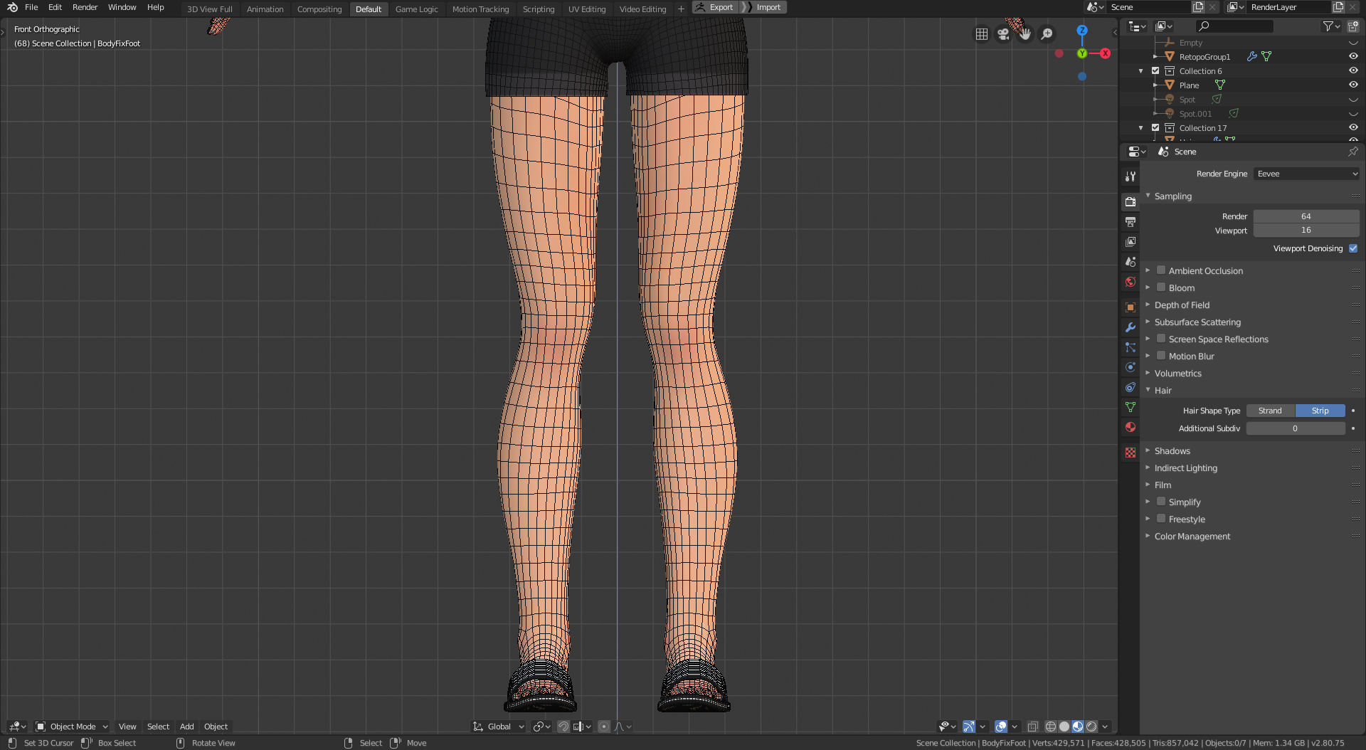 Amy Girl Stylized Character 1 in Blender Cycles and Eevee 3D model_21
