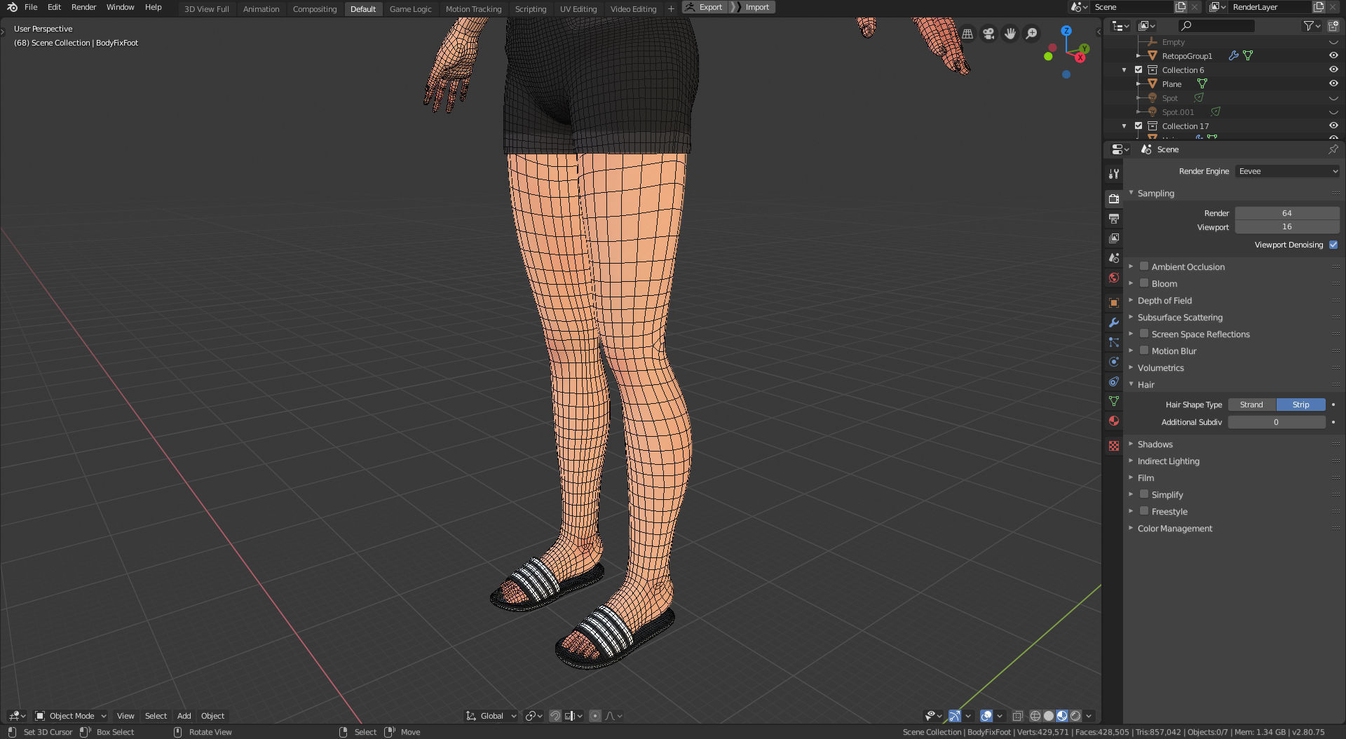 Amy Girl Stylized Character 1 in Blender Cycles and Eevee 3D model_23