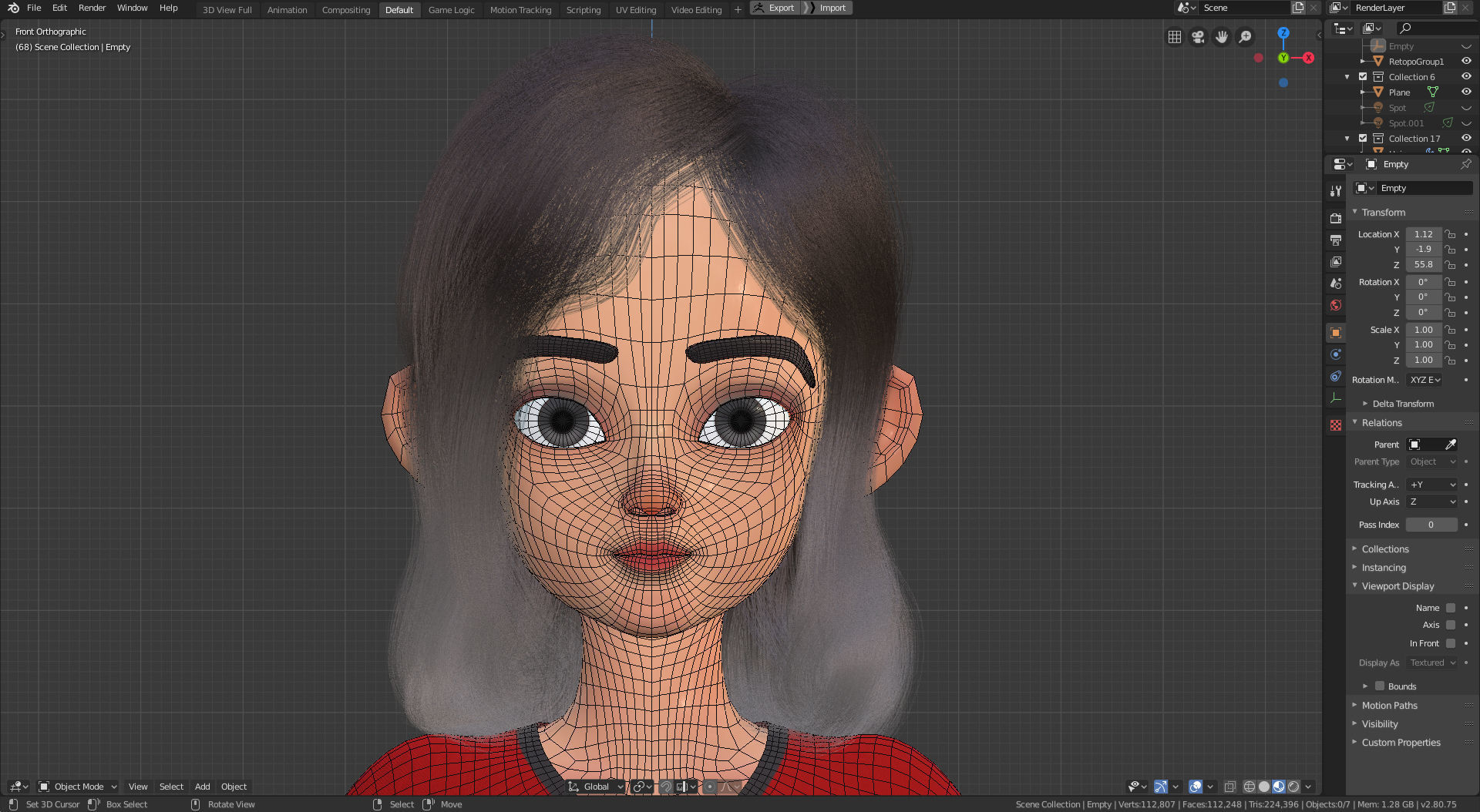 Amy Girl Stylized Character 1 in Blender Cycles and Eevee 3D model_18