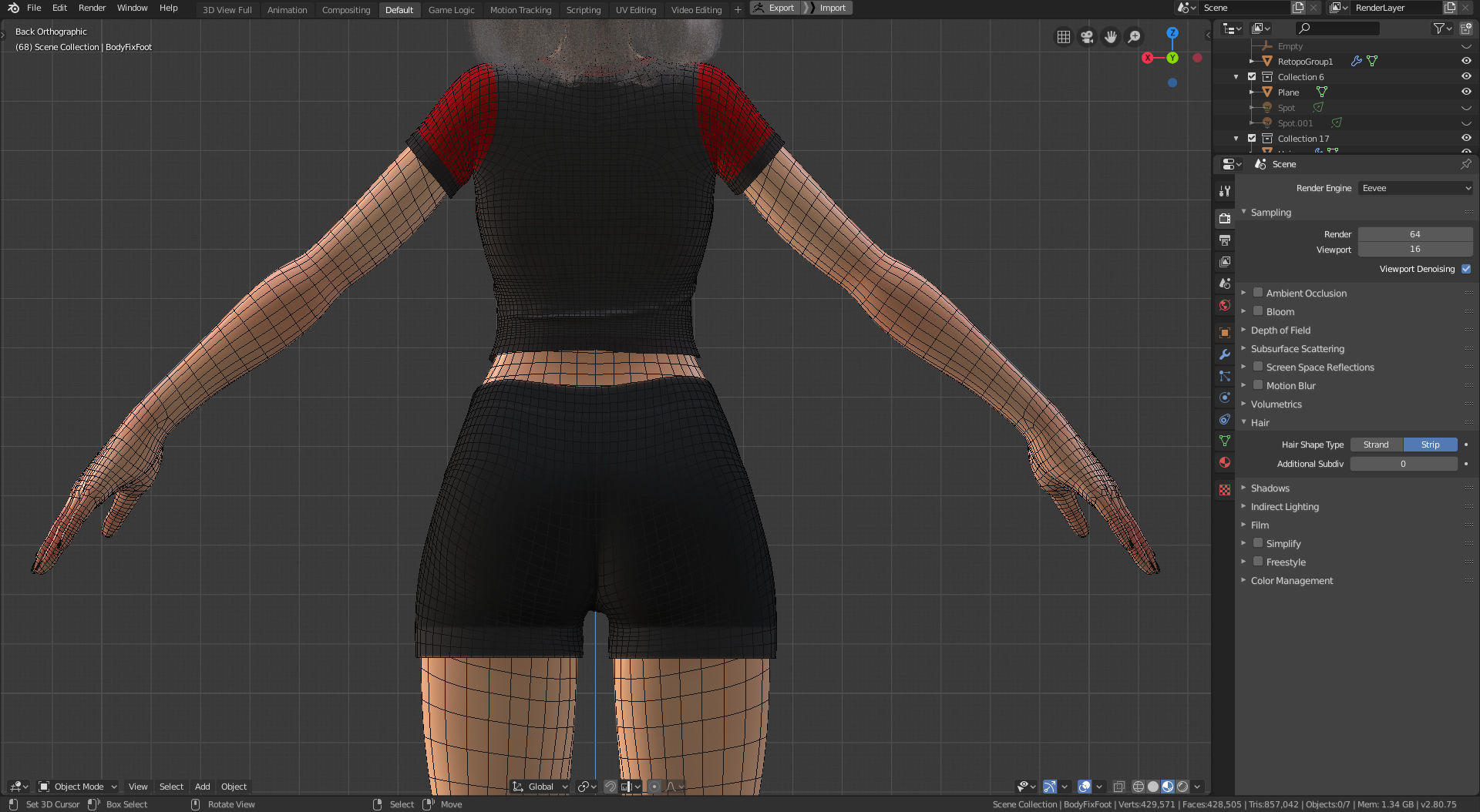 Amy Girl Stylized Character 1 in Blender Cycles and Eevee 3D model_25