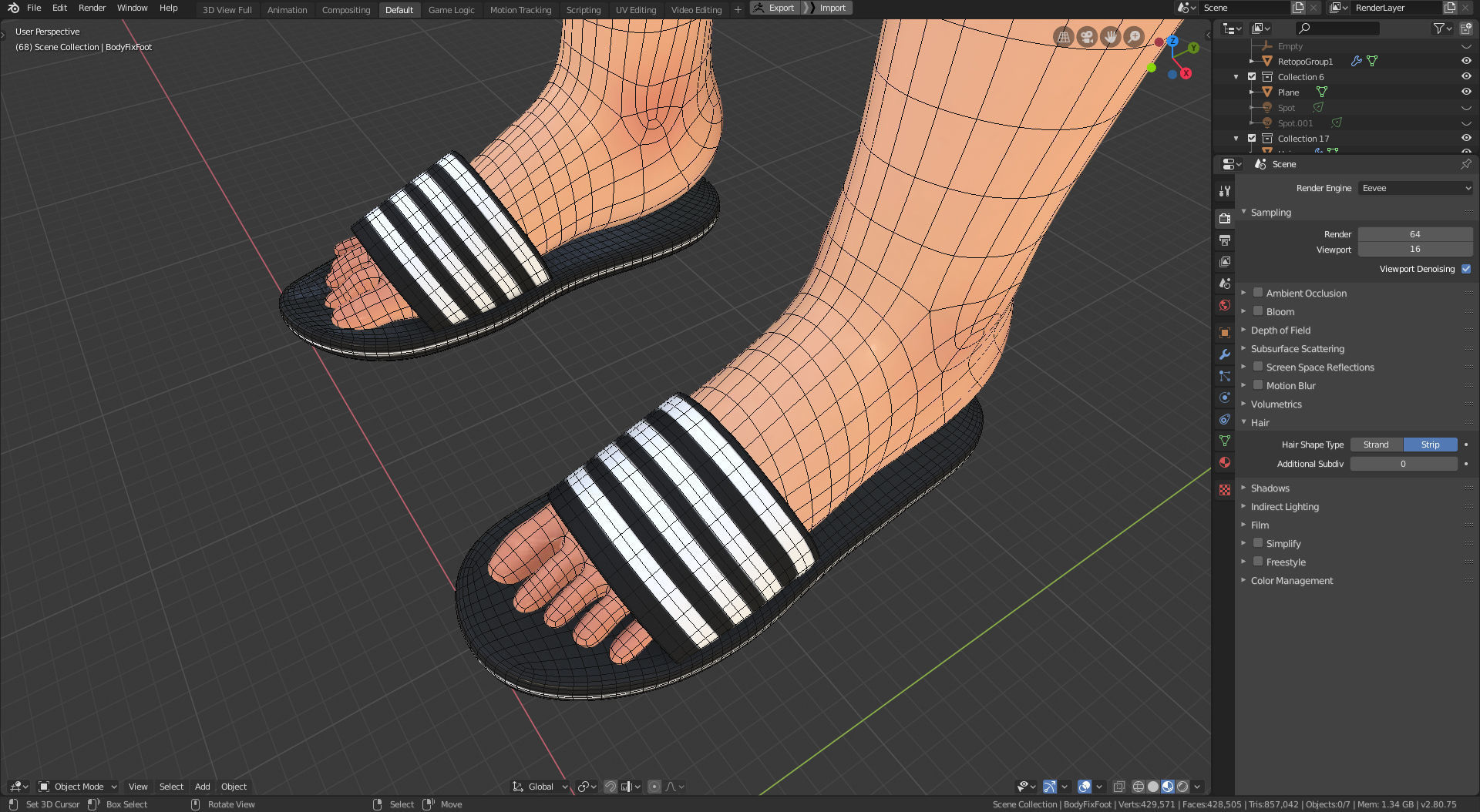 Amy Girl Stylized Character 1 in Blender Cycles and Eevee 3D model_24