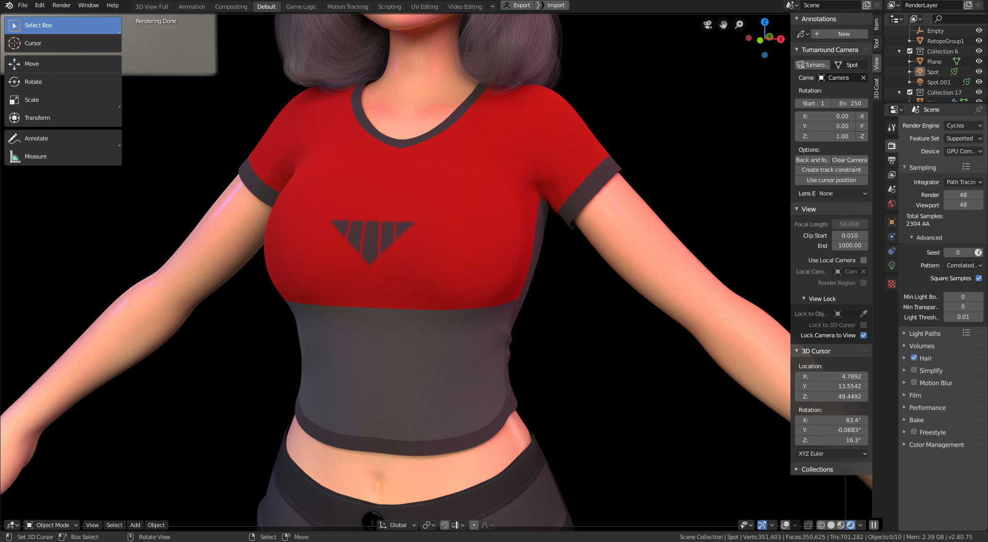 Amy Girl Stylized Character 1 in Blender Cycles and Eevee 3D model_11