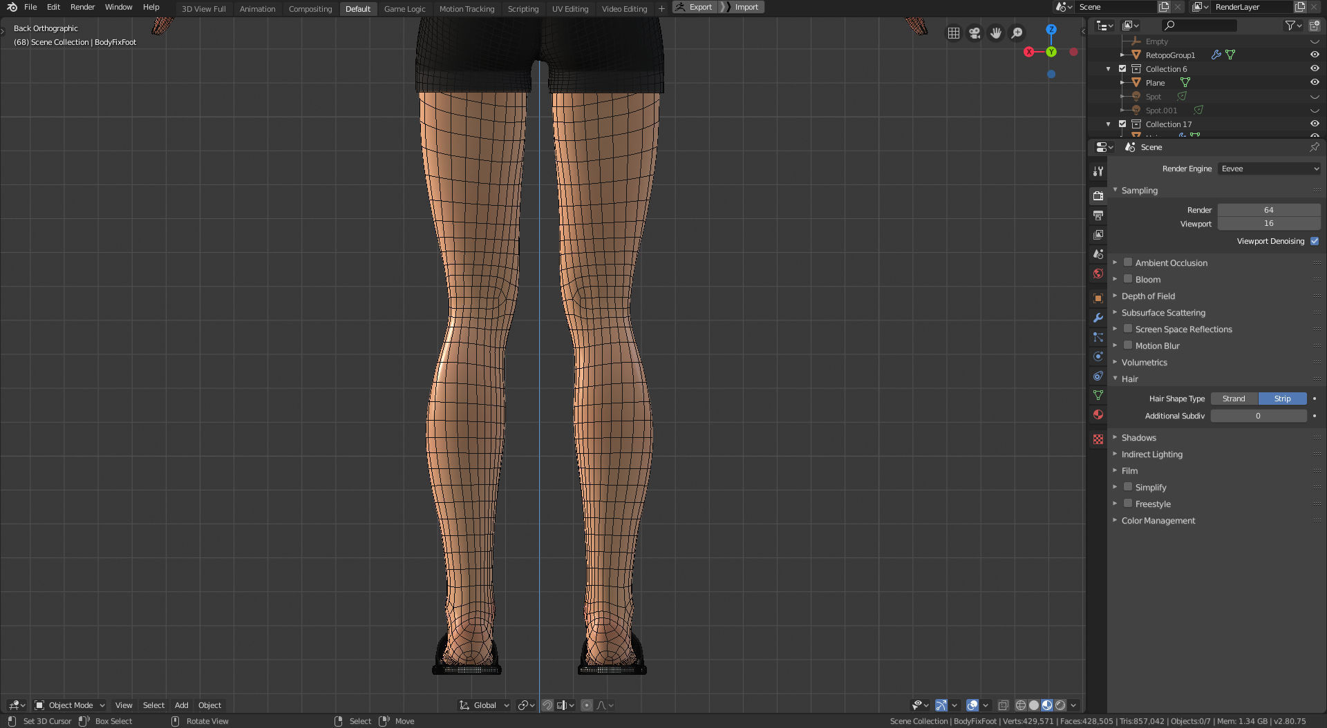 Amy Girl Stylized Character 1 in Blender Cycles and Eevee 3D model_26