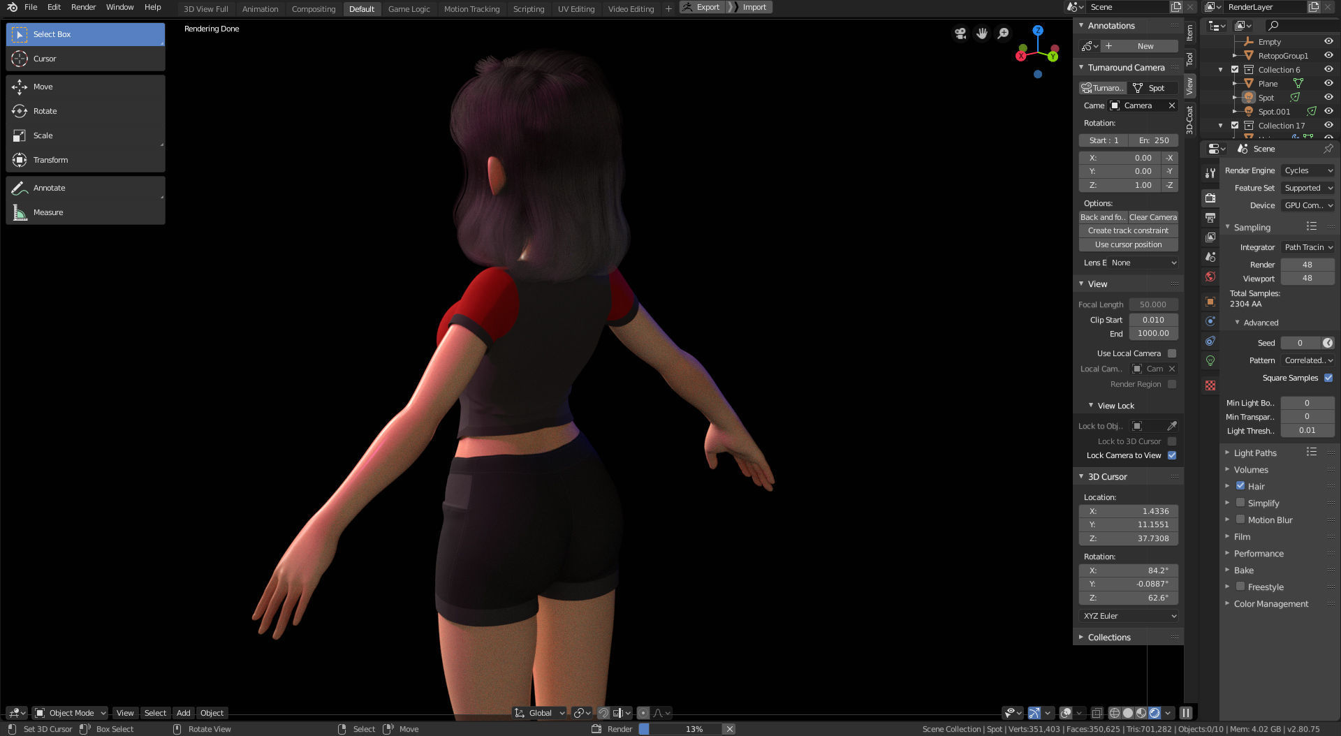 Amy Girl Stylized Character 1 in Blender Cycles and Eevee 3D model_4