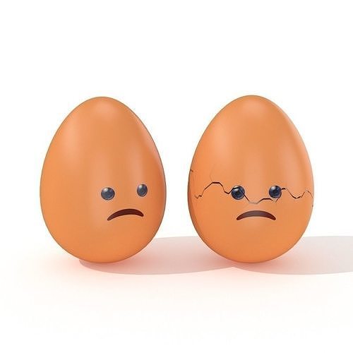 Egg Cracked Emoji N017 Low-poly 3D model