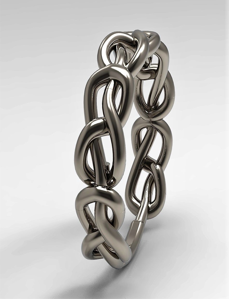 A set of two knot rings 3D print model_9