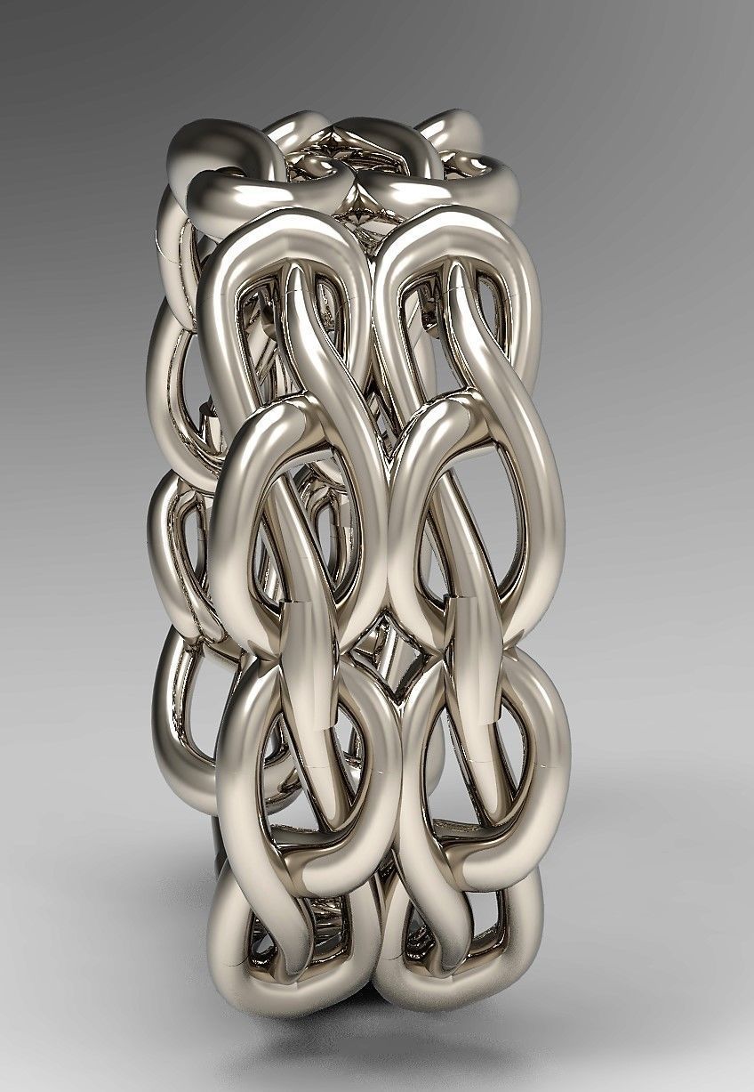 A set of two knot rings 3D print model_2