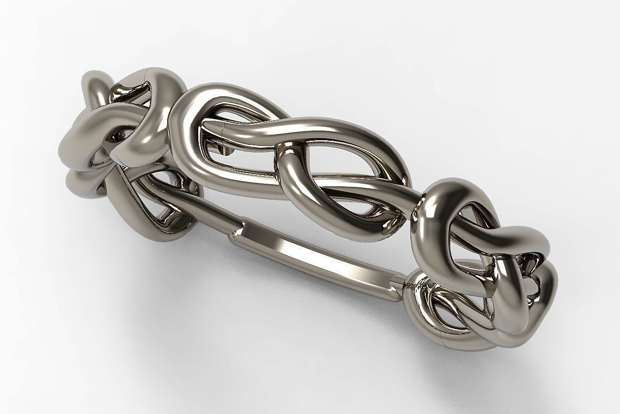 A set of two knot rings 3D print model_15