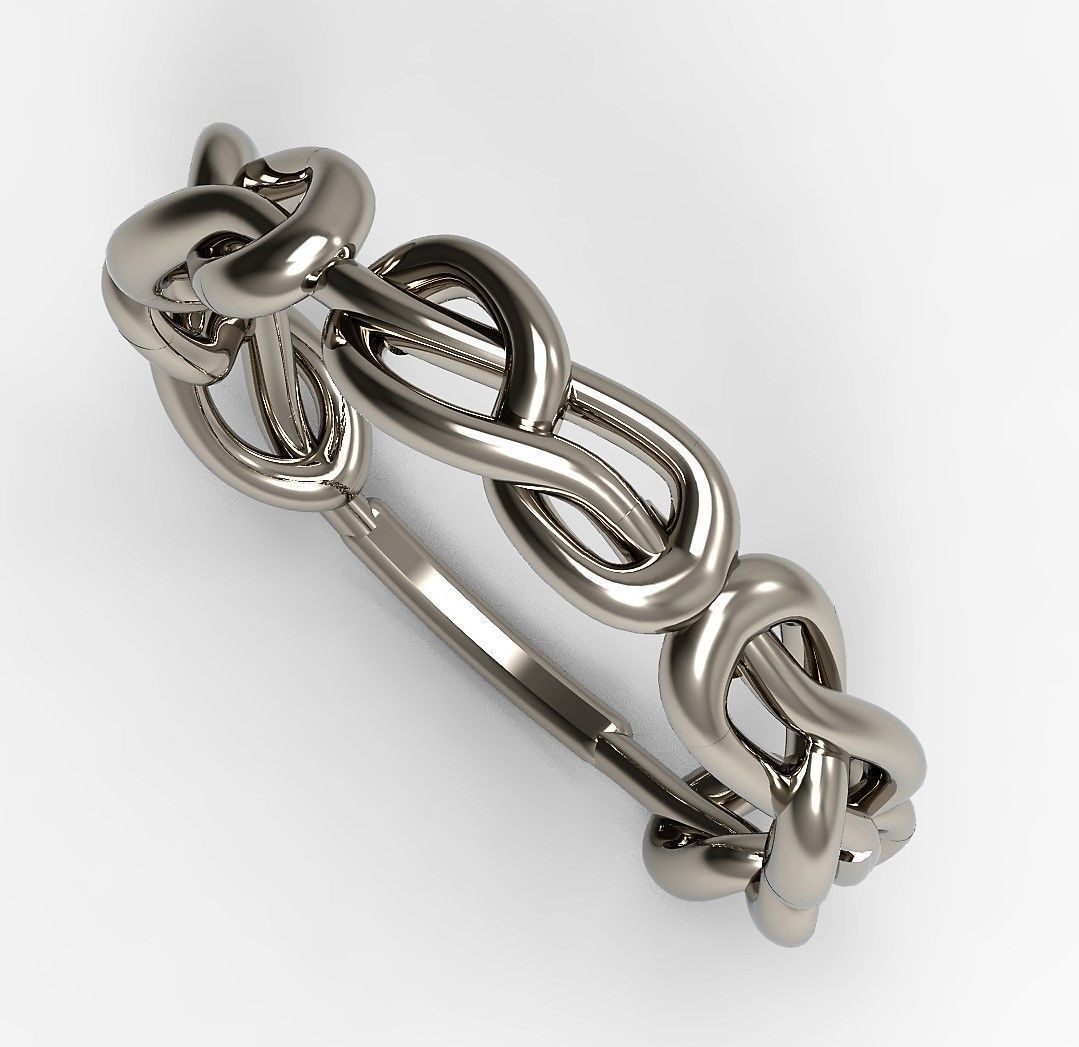 A set of two knot rings 3D print model_12