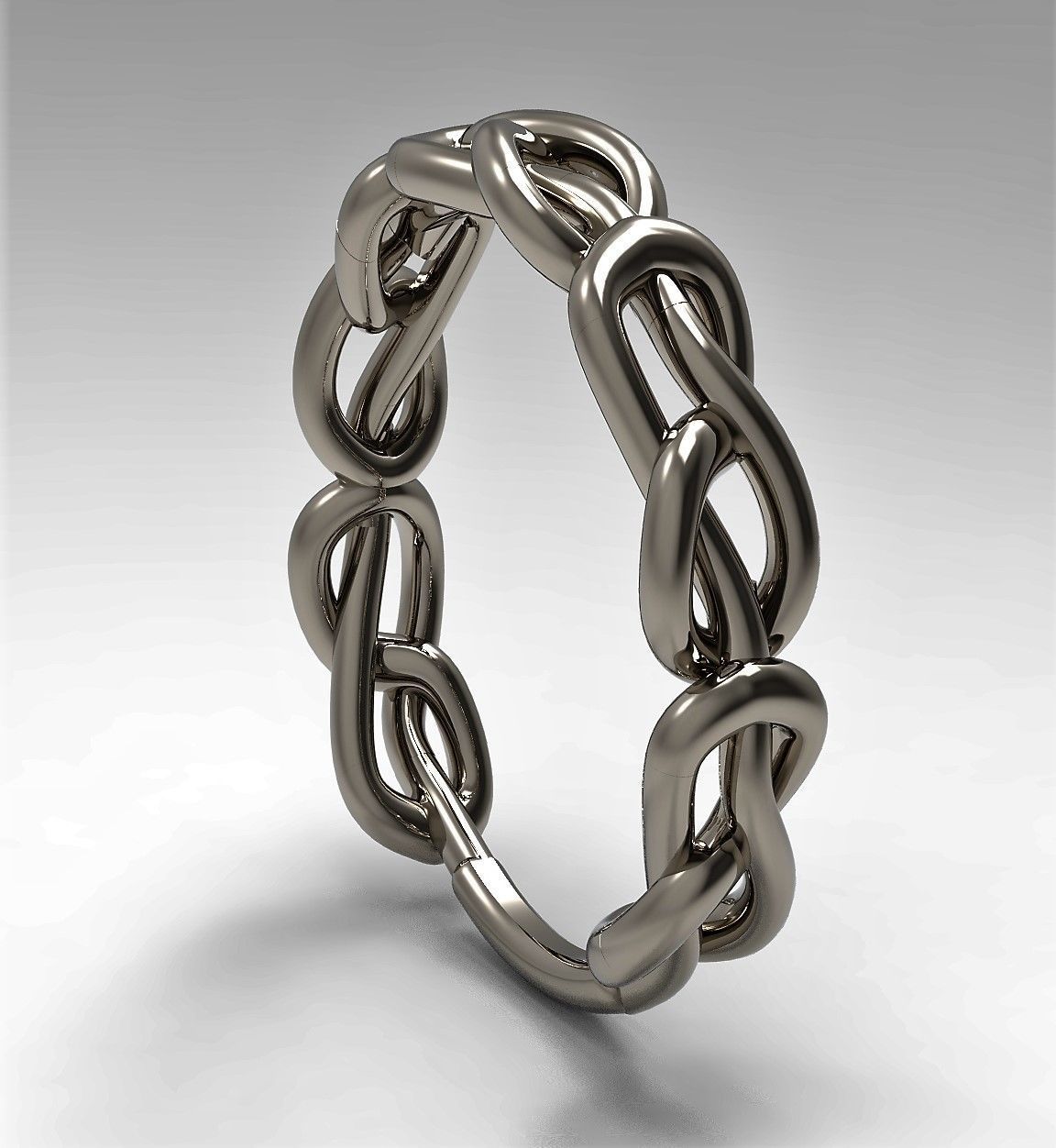 A set of two knot rings 3D print model_8