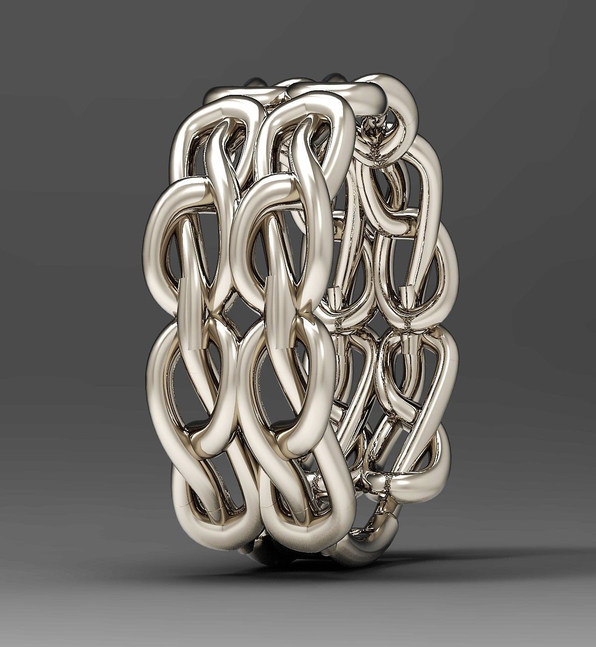 A set of two knot rings 3D print model_3