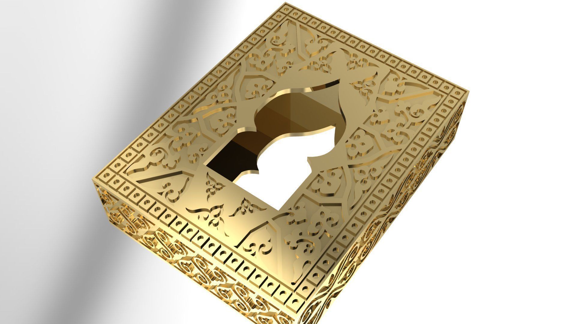 box with the image of a mosque 3D print model_3