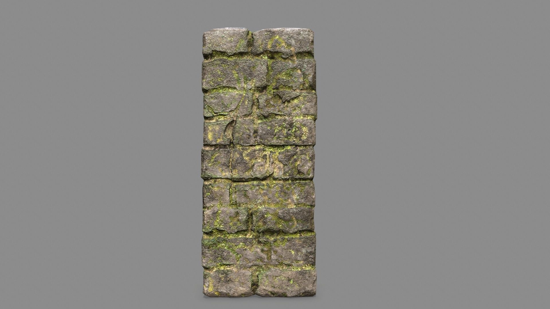 Stone Set wall with arch Low-poly 3D model_7