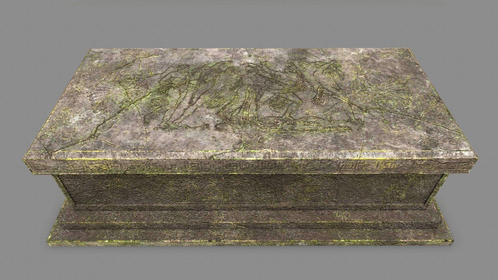 Stone Set wall with arch Low-poly 3D model_12
