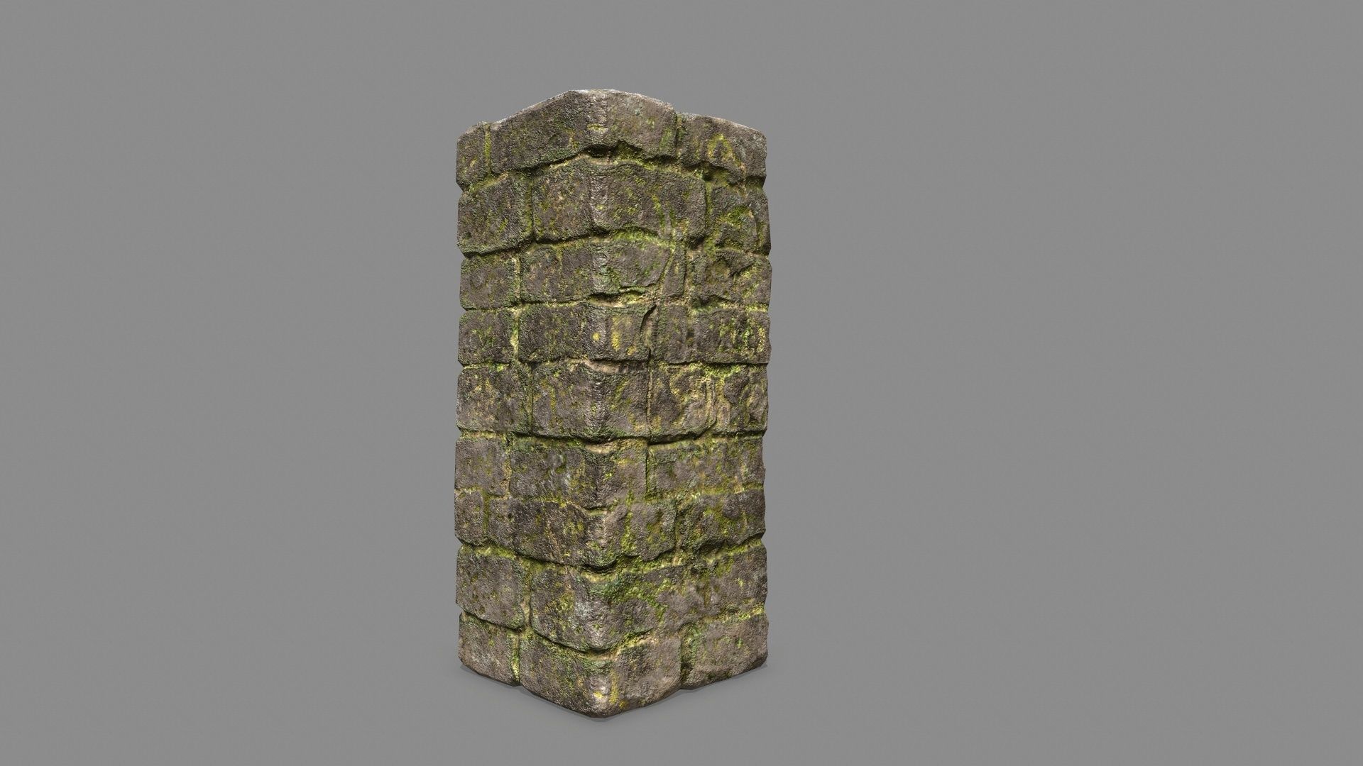 Stone Set wall with arch Low-poly 3D model_8