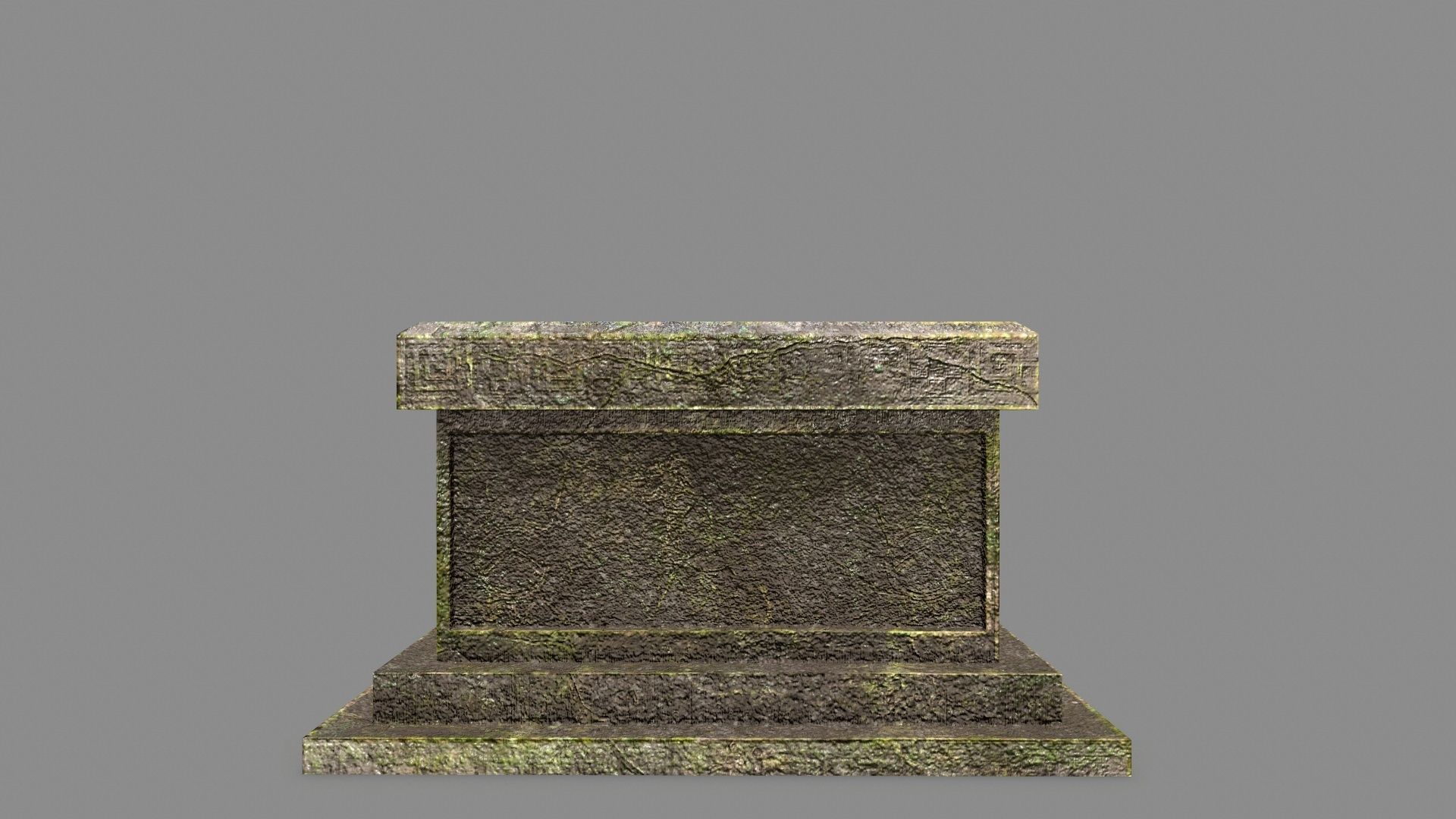 Stone Set wall with arch Low-poly 3D model_11