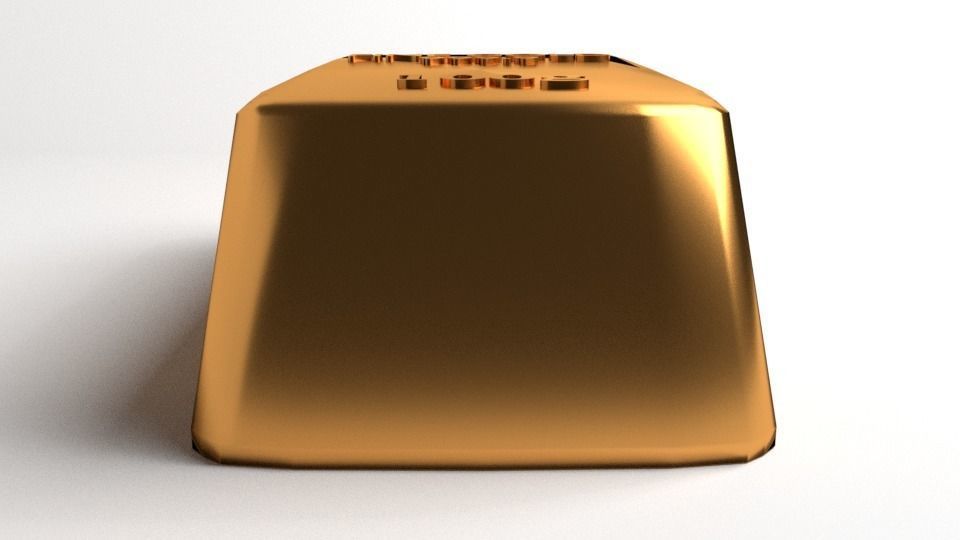 Goldbar 100gram 3D model_1