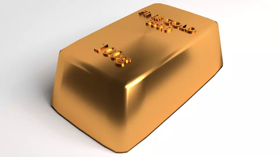 Goldbar 100gram 3D model_0