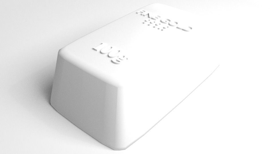 Goldbar 100gram 3D model_4